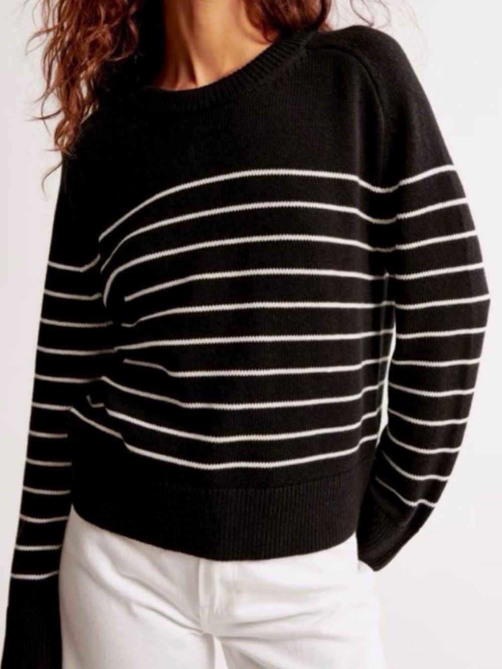 Abercrombie & Fitch Striped Madeline Crewneck Sweater 90s Chic Preppy Sz L